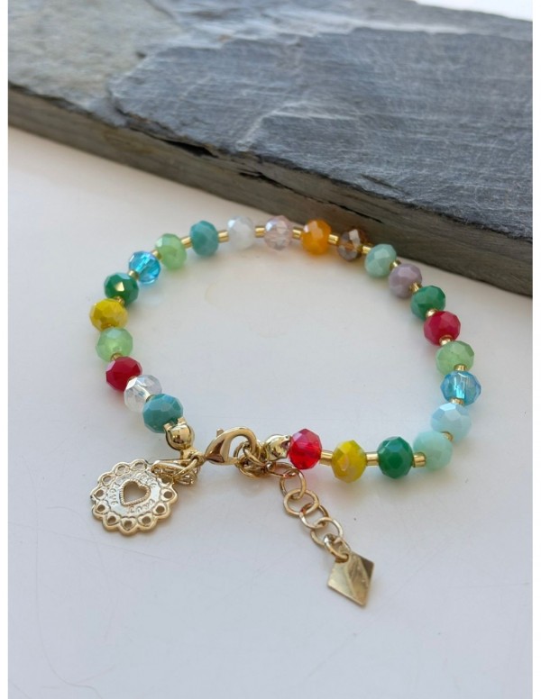 PULSERA BAÑADA EN ORO PIEDRAS