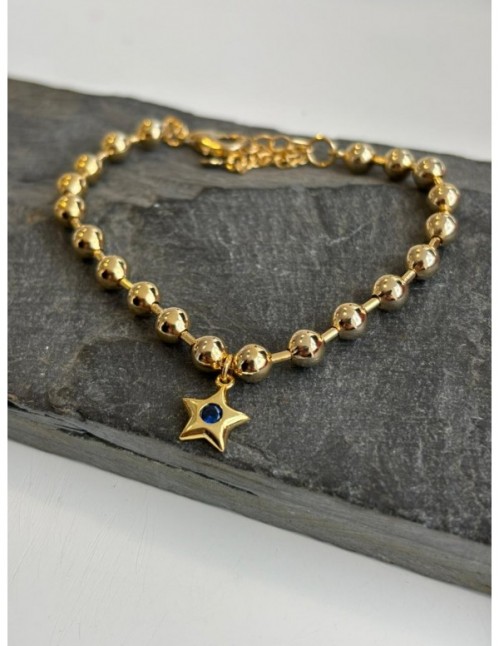 PULSERA BAÑADA EN ORO DIJE DE ESTRELLA