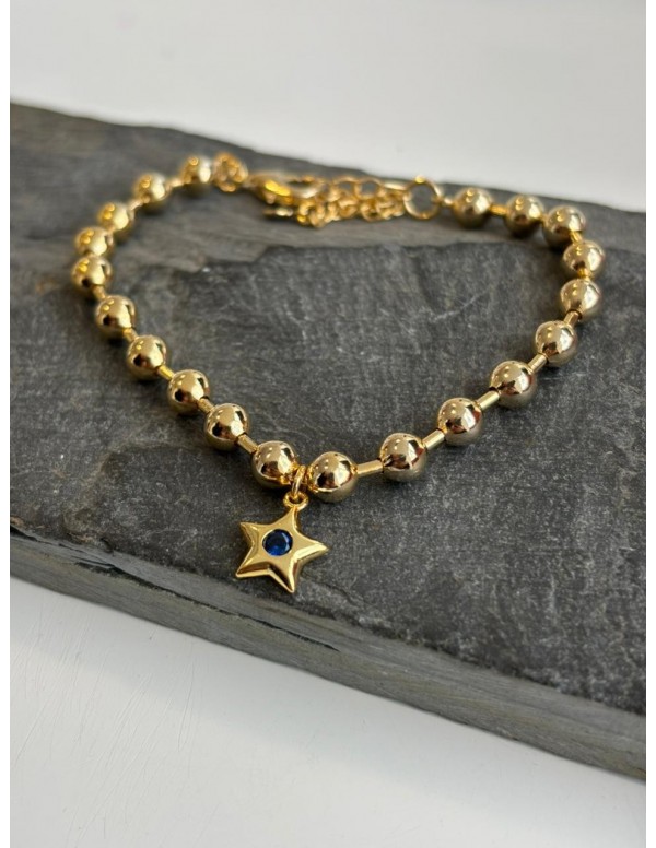 PULSERA BAÑADA EN ORO DIJE DE ESTRELLA