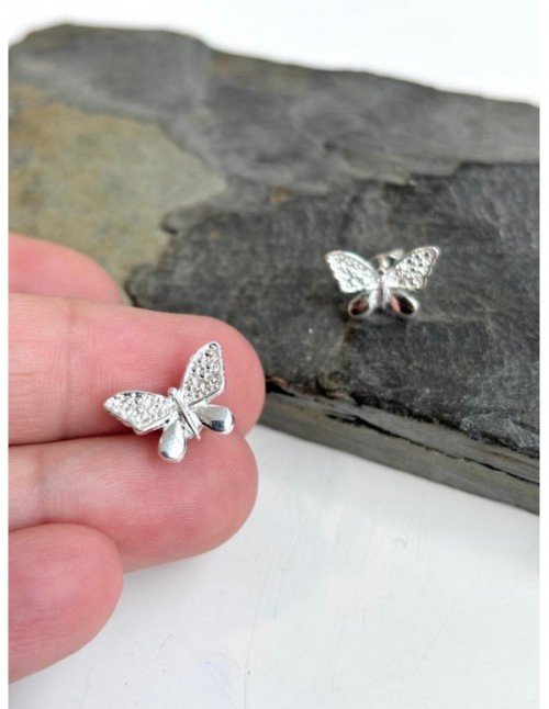 ARO BAÑADO EN PLATA MARIPOSA