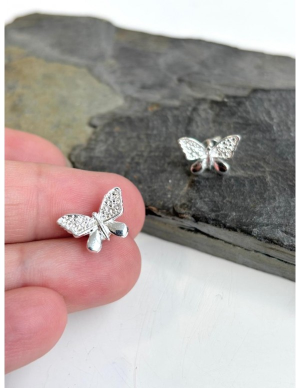 ARO BAÑADO EN PLATA MARIPOSA