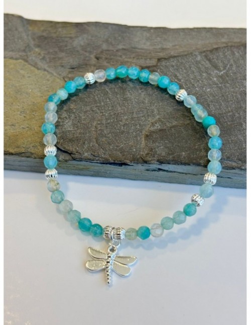 PULSERA BAÑADA EN PLATA PIEDRAS CELESTES