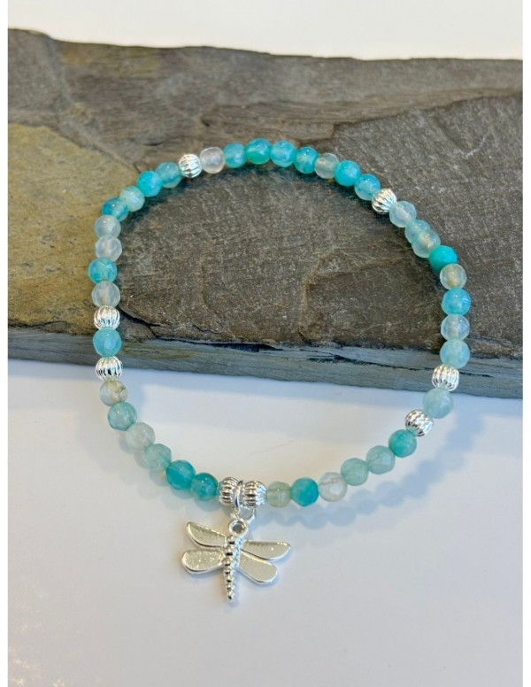 PULSERA BAÑADA EN PLATA PIEDRAS CELESTES