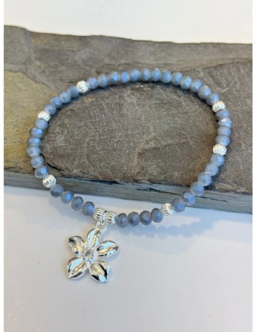 PULSERA BAÑADA EN PLATA CRISTALES CELESTES