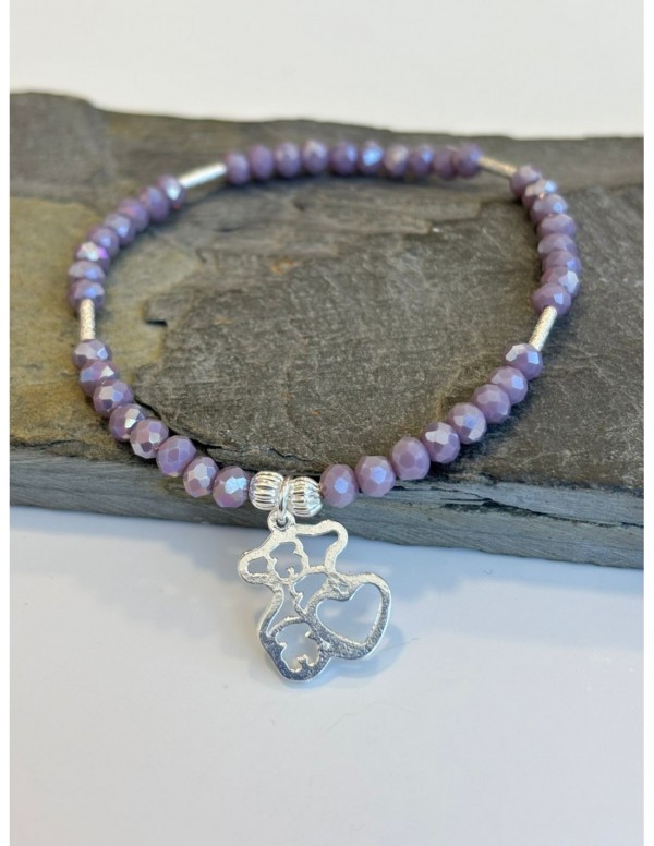 PULSERA BAÑADA EN PLATA CRISTALES CELESTES