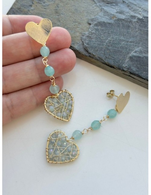 AROS BAÑADOS EN ORO PIEDRAS CELESTES