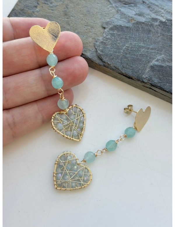 AROS BAÑADOS EN ORO PIEDRAS CELESTES