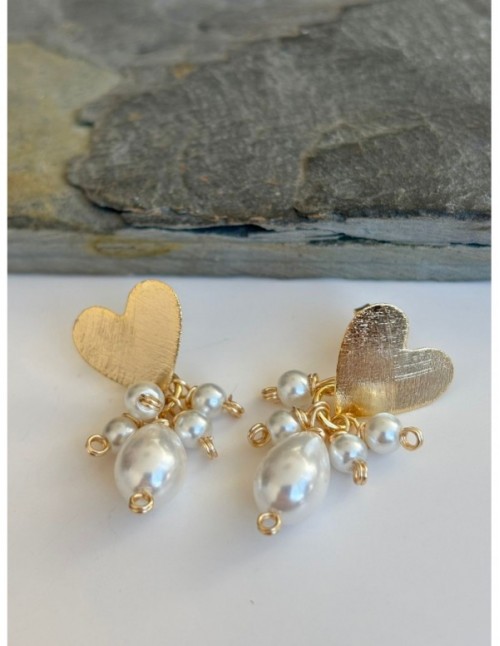 AROS BAÑADOS EN ORO PIEDRAS BLANCAS