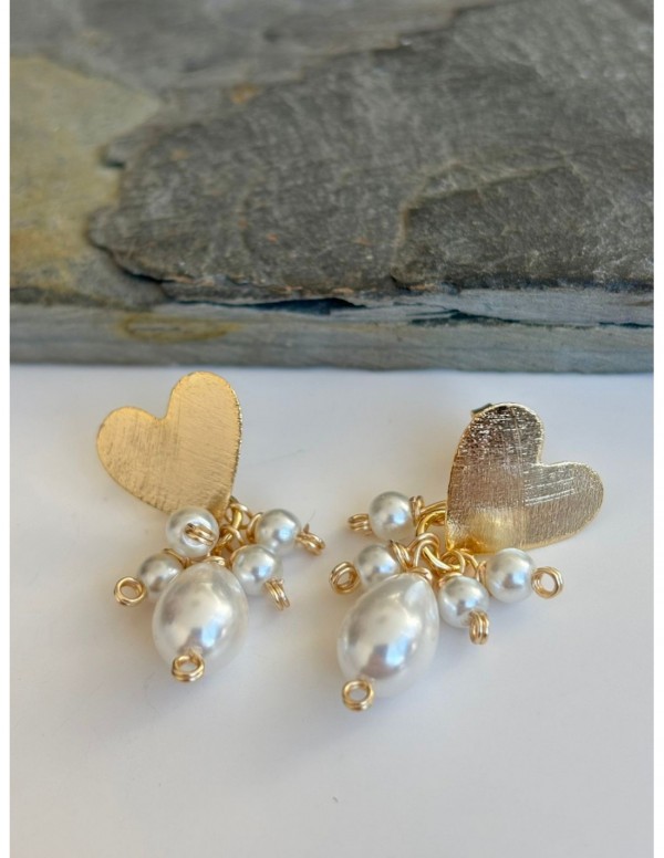 AROS BAÑADOS EN ORO PIEDRAS BLANCAS