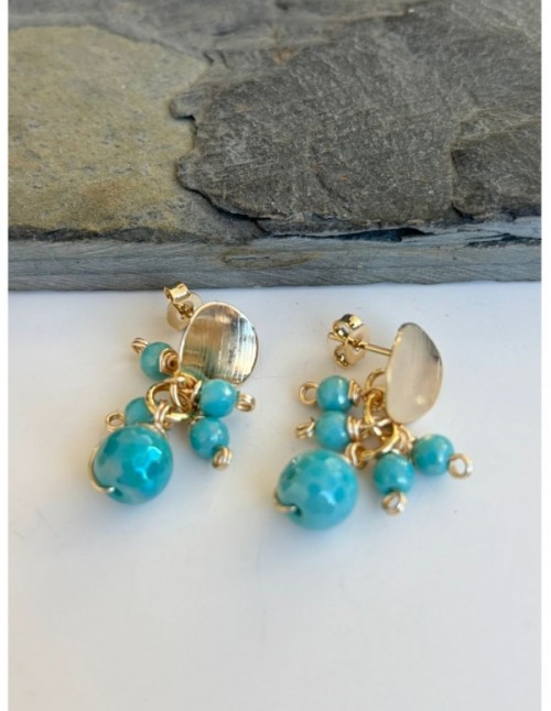 AROS BAÑADOS EN ORO PIEDRAS CELESTES