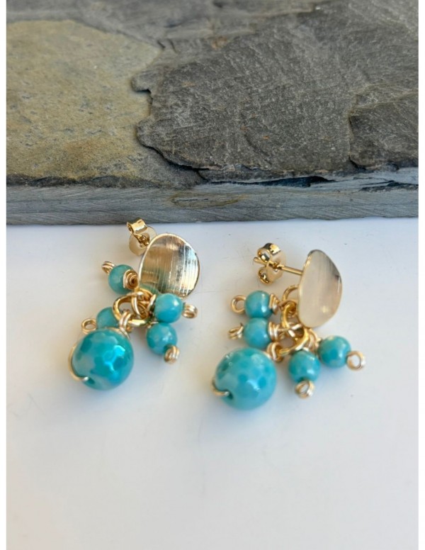 AROS BAÑADOS EN ORO PIEDRAS CELESTES