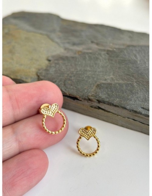 AROS BAÑADOS EN ORO CORAZON
