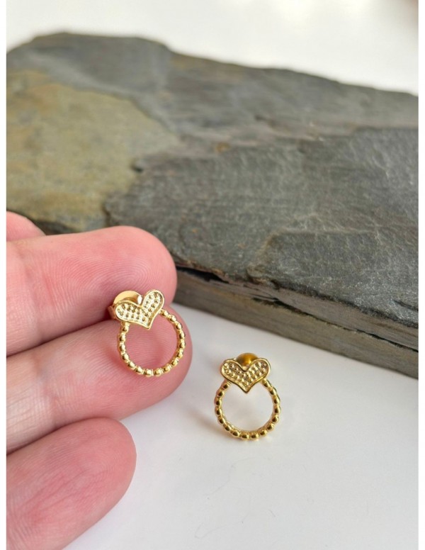 AROS BAÑADOS EN ORO CORAZON