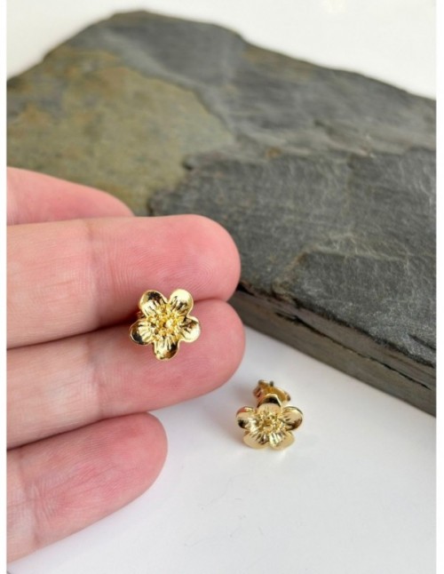 AROS BAÑADOS EN ORO FLOR