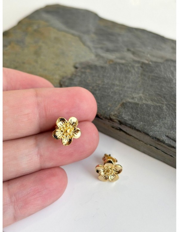 AROS BAÑADOS EN ORO FLOR