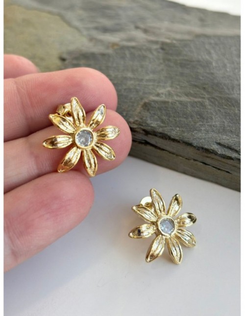 AROS BAÑADOS EN ORO FLOR