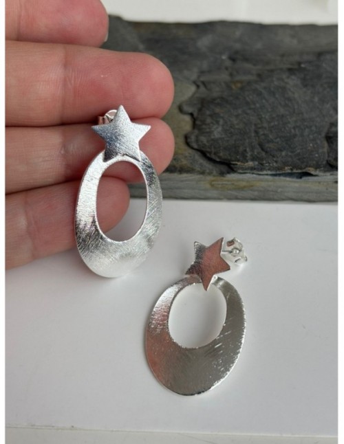 AROS BAÑADOS EN PLATA BASE ESTRELLA
