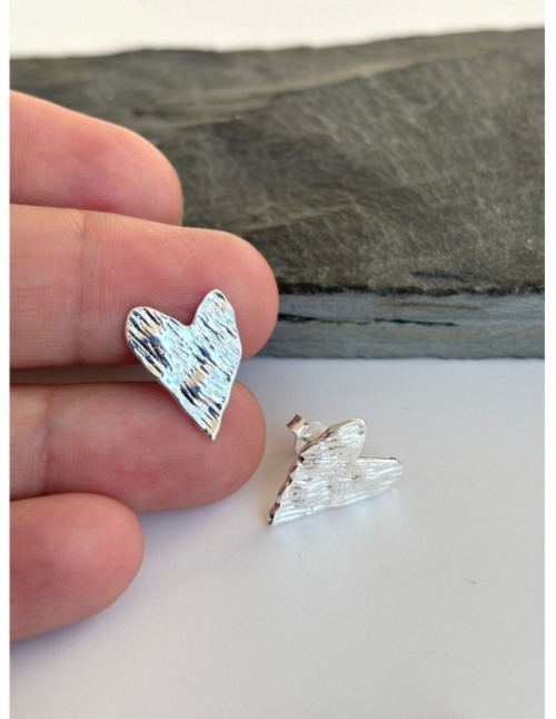 AROS BAÑADOS EN PLATA CORAZON