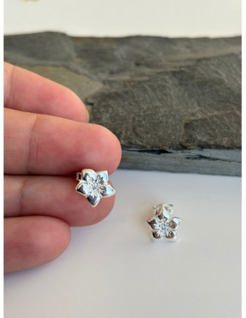 AROS BAÑADOS EN PLATA FLOR