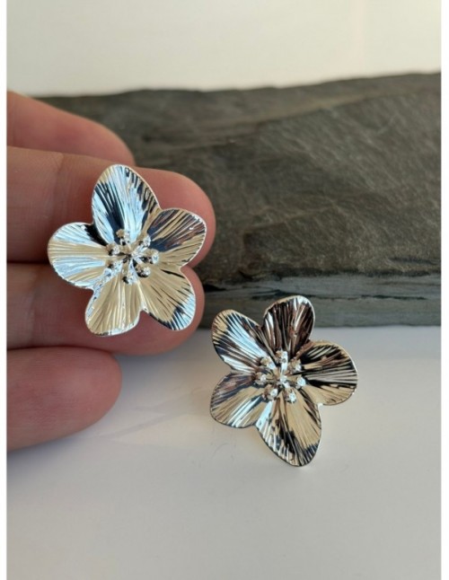 AROS BAÑADOS EN PLATA FLOR