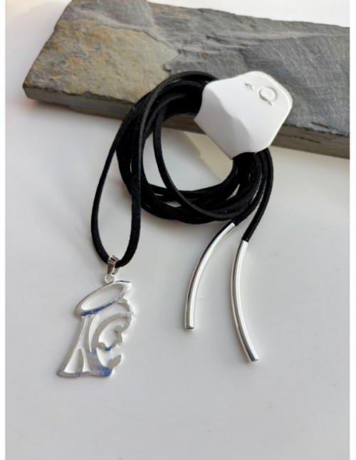 COLLAR BAÑADO EN PLATA DIJE RELIGIOSO