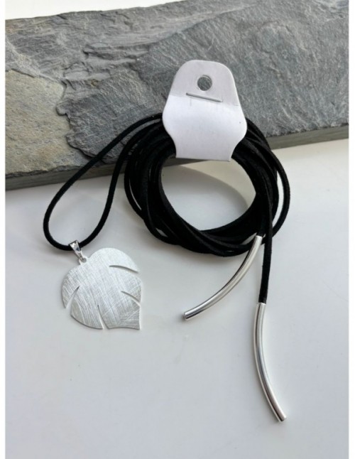 COLLAR BAÑADO EN PLATA HOJA