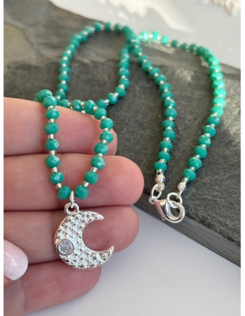 COLLAR BAÑADO EN PLATA LUNA