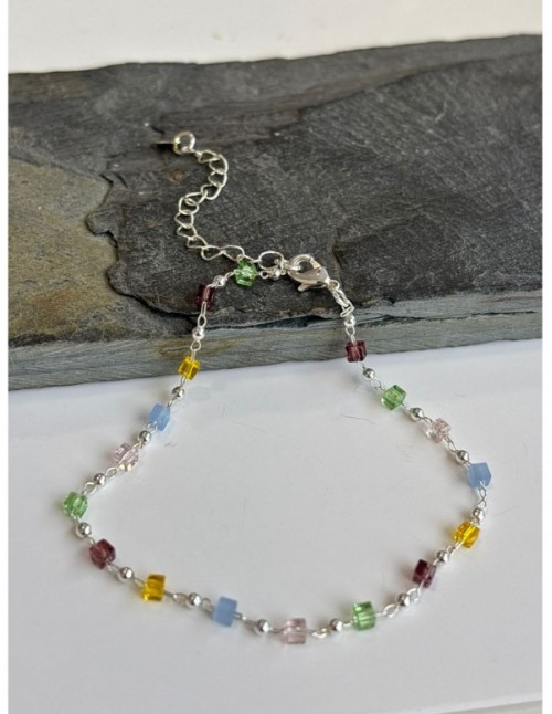 PULSERA BAÑADA EN PLATA PIEDRA