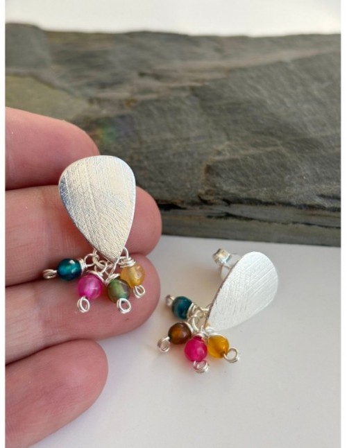 AROS BAÑADOS EN PLATA PIEDRAS