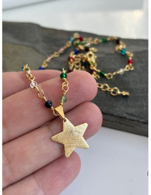 COLLAR BAÑADO EN ORO DIJE ESTRELLA
