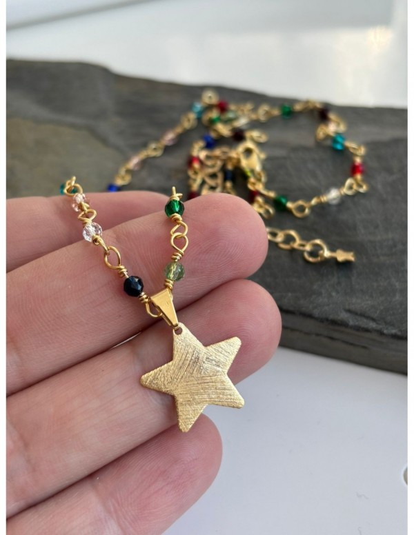 COLLAR BAÑADO EN ORO DIJE ESTRELLA