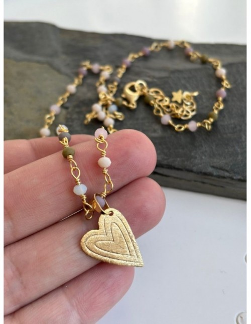 COLLAR BAÑADO EN ORO DIJE CORAZON