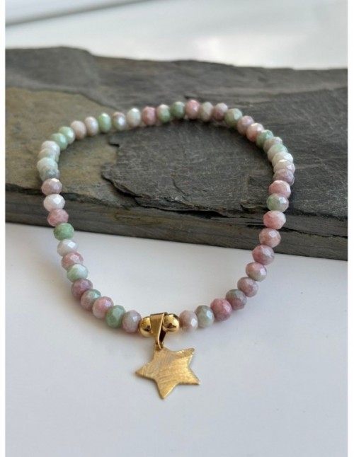 PULSERA BAÑADA EN ORO DIJE ESTRELLA