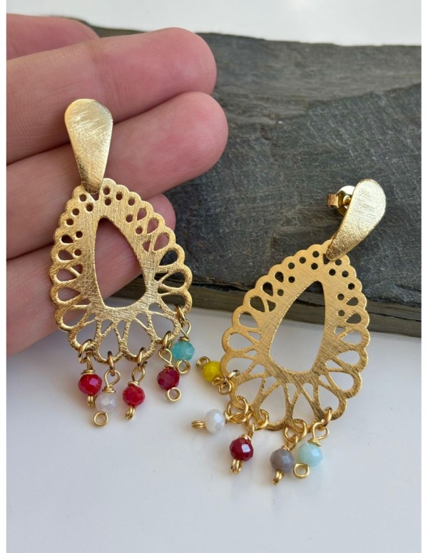 AROS BAÑADOS EN ORO CRISTALES