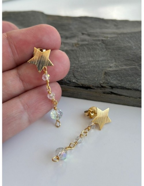 AROS BAÑADOS EN ORO CRISTAL TRASPARENTE
