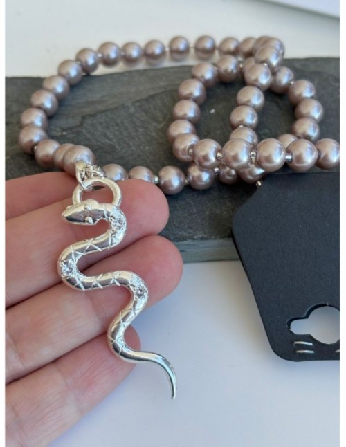 COLLAR BAÑADO EN PLATA SERPIENTE