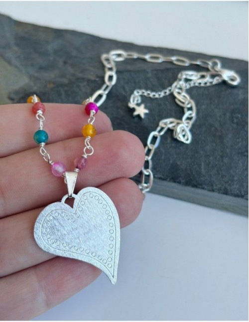 COLLAR BAÑADO EN PLATA CORAZON