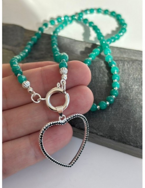 COLLAR BAÑADO EN PLATA PIEDRA TURQUESA