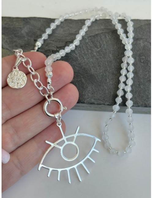 COLLAR BAÑADO EN PLATA DIJE OJO