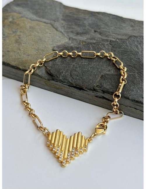PULSERA BAÑADA EN ORO CORAZON