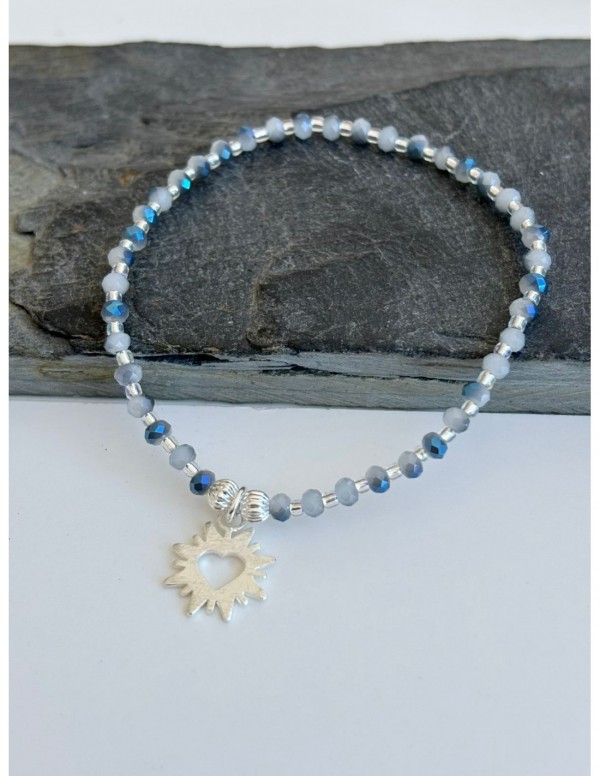 PULSERA BAÑADA EN PLATA CORAZON
