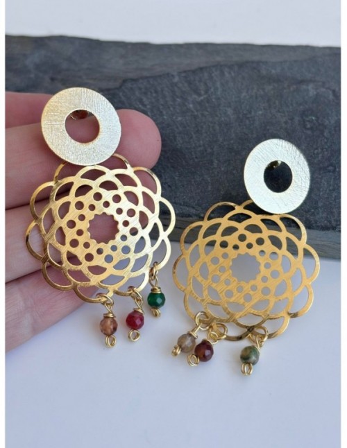 AROS BAÑADOS EN ORO PIEDRAS
