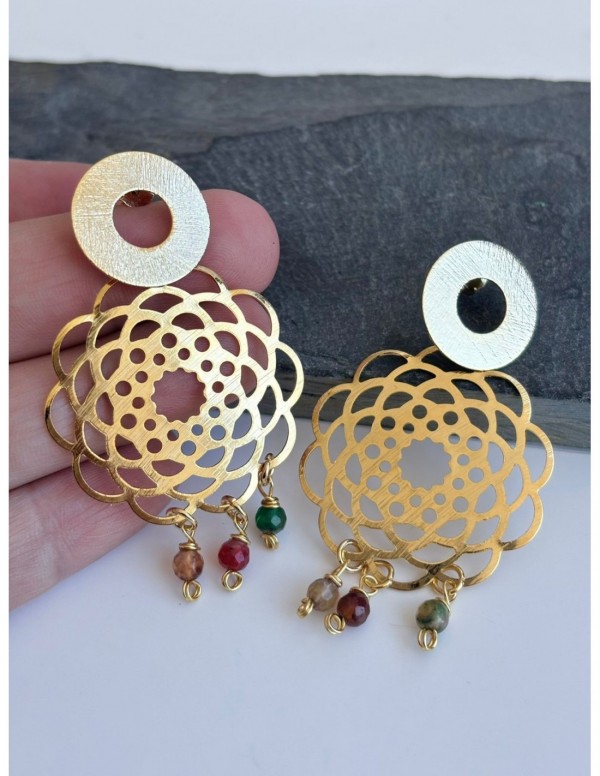 AROS BAÑADOS EN ORO PIEDRAS