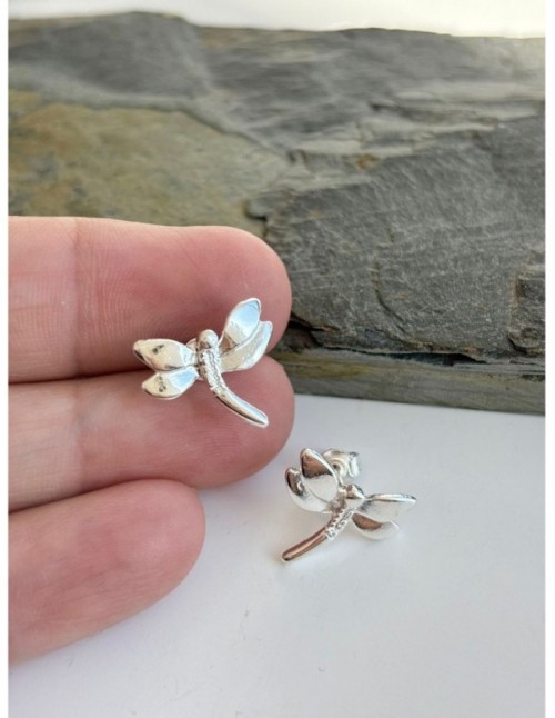 AROS BAÑADOS EN PLATA LIBELULA