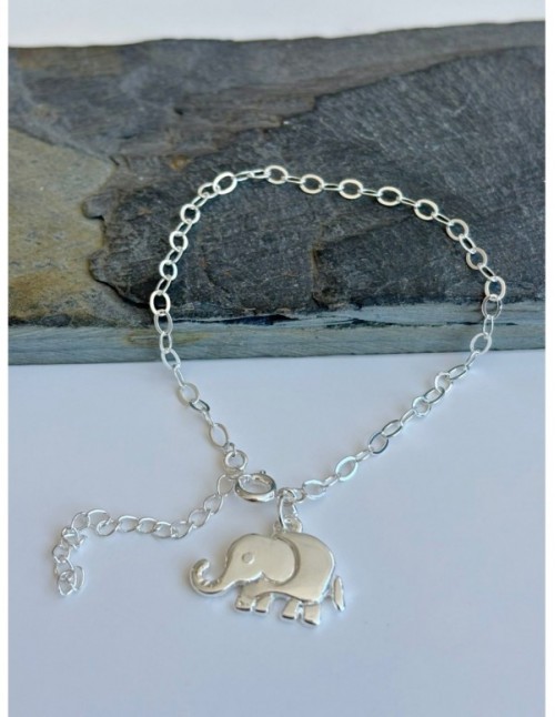 PULSERA BAÑADA EN PLATA ELEFANTE