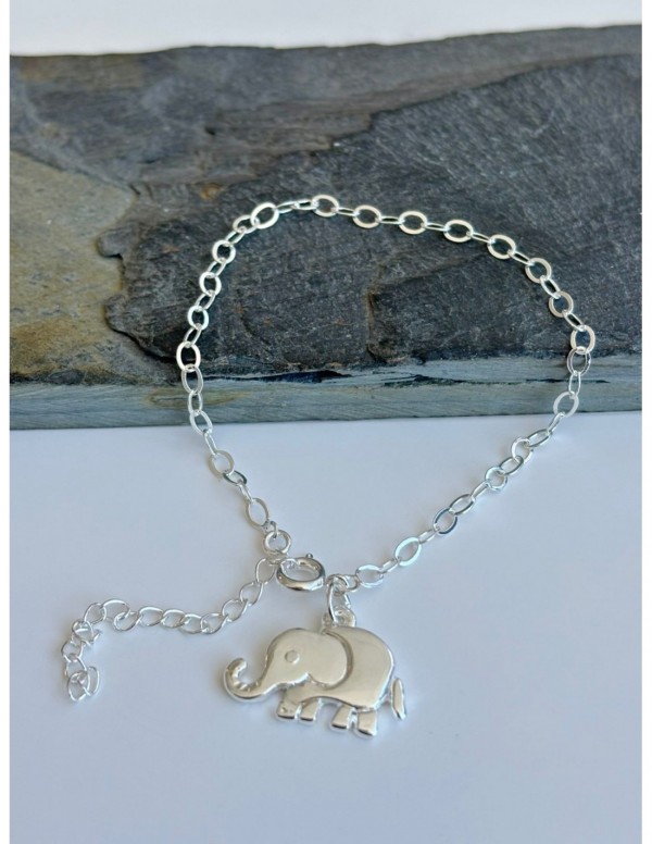PULSERA BAÑADA EN PLATA ELEFANTE