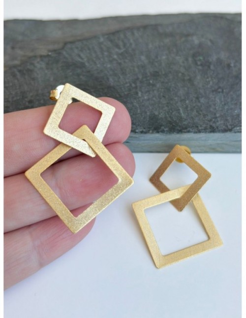 AROS BAÑADOS EN ORO CUADRADOS