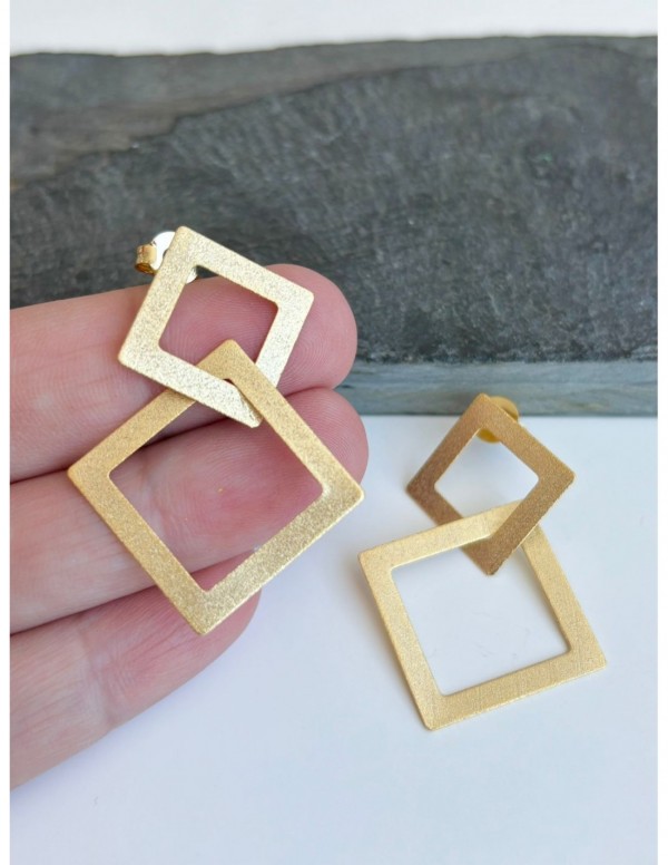 AROS BAÑADOS EN ORO CUADRADOS