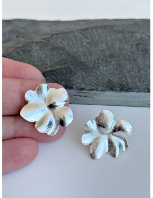 AROS BAÑADOS EN PLATA FLOR