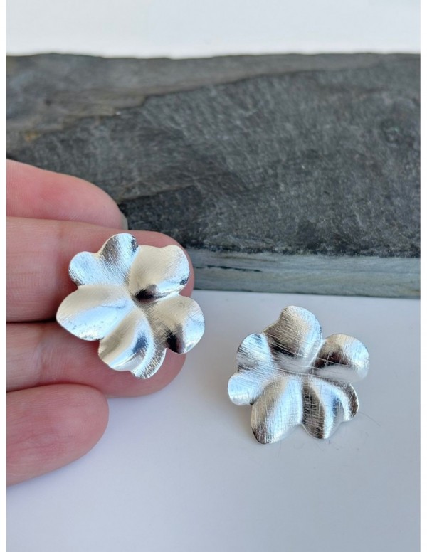AROS BAÑADOS EN PLATA FLOR